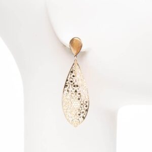 Orecchini perno goccia arabesco oro 2