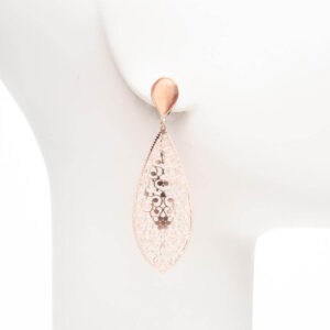Orecchini perno goccia arabesco oro rosa