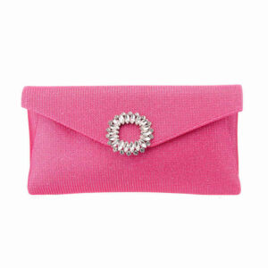 Pochette tessuto scintillante rosa fuxia decorazione gioiello 1