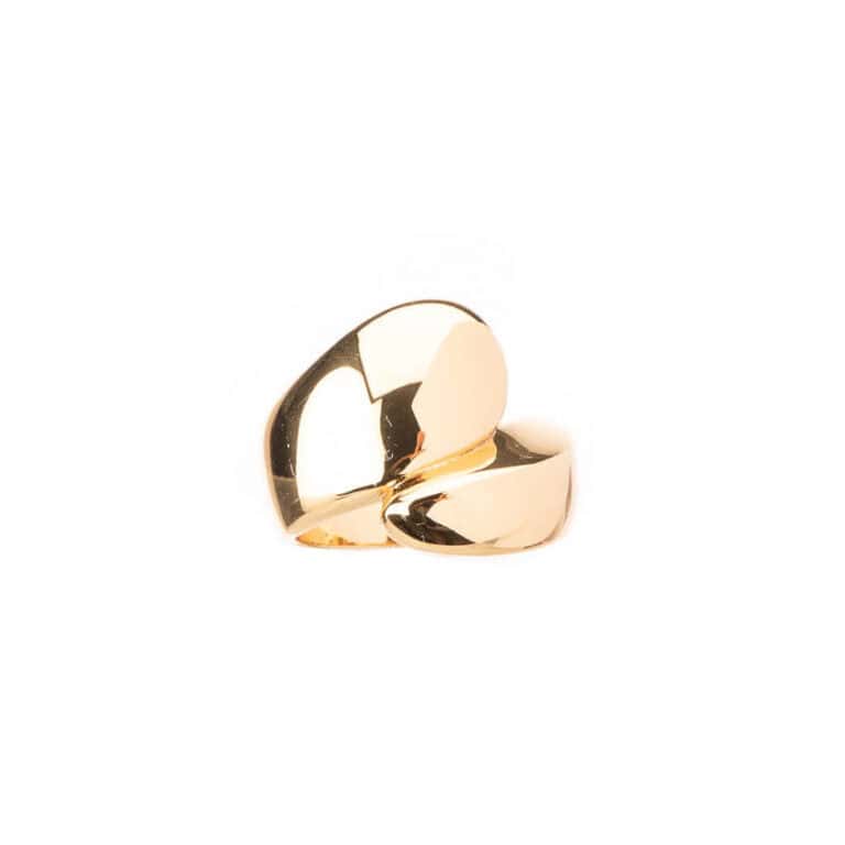 Anello abbraccio argento oro 2