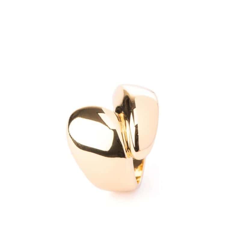 Anello abbraccio argento oro 3