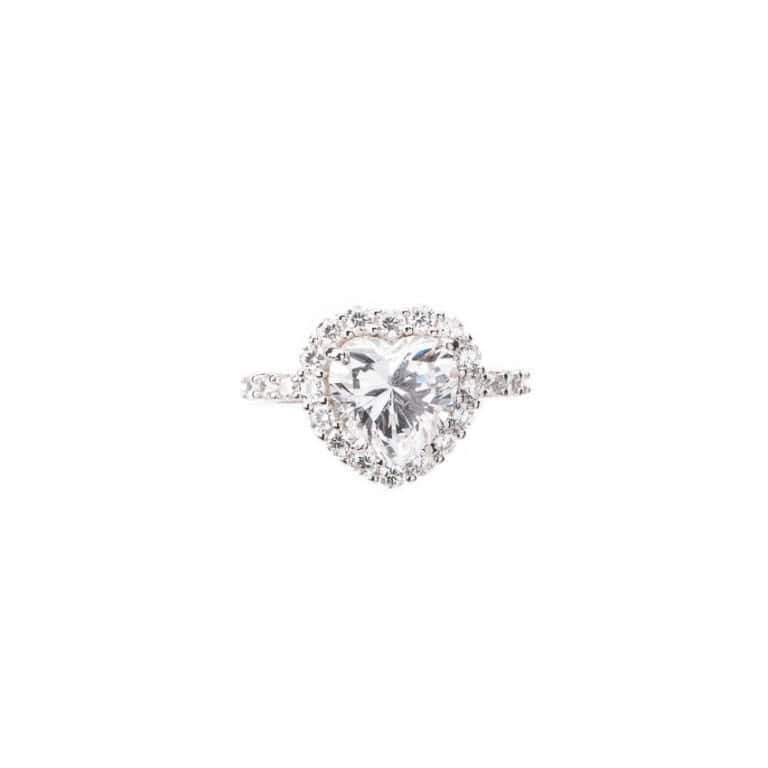 Anello cuore corona zirconi brillanti 2