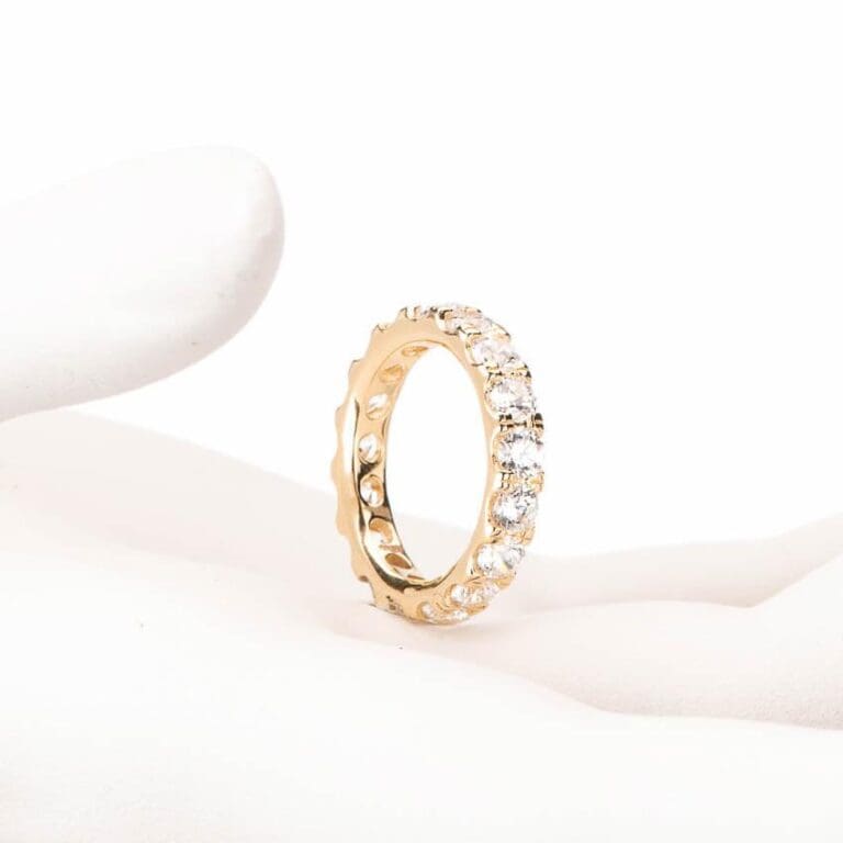 Anello fede eternity oro zirconi brillanti 1
