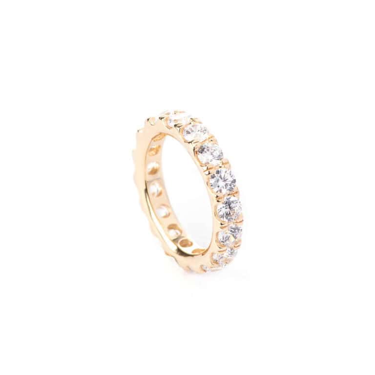 Anello fede eternity oro zirconi brillanti 2