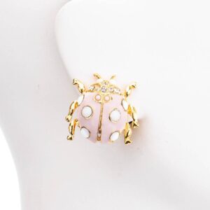 Orecchini clip lobo coccinella rosa