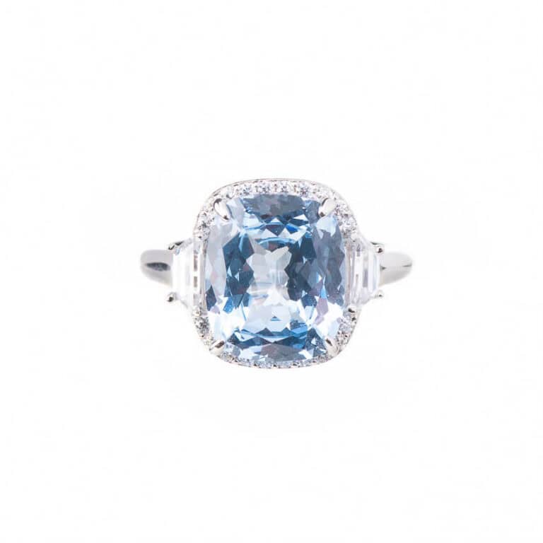 Anello argento pietra centrale spinello acquamarina 2