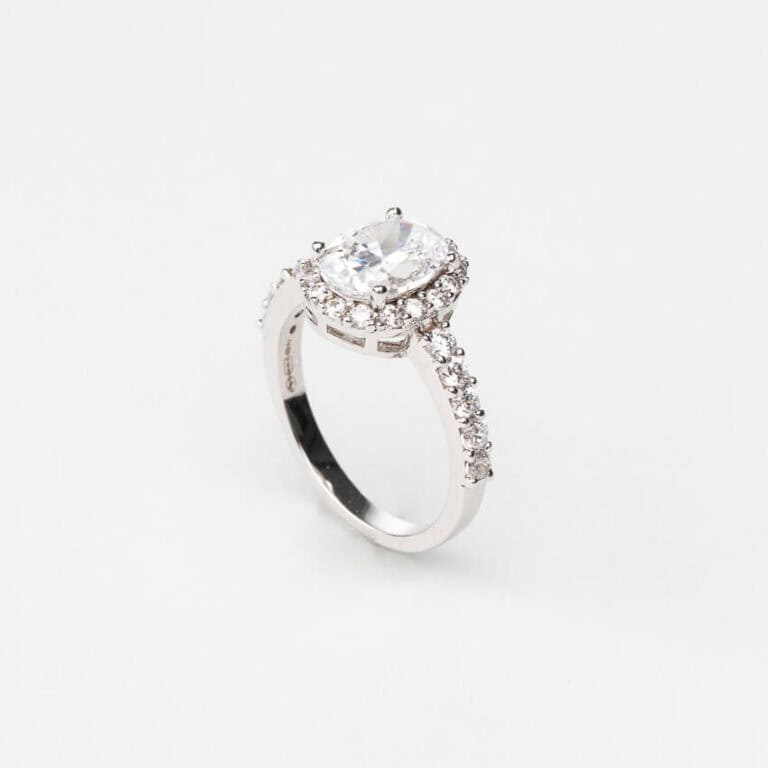 Anello argento pietra centrale taglio ovale 2