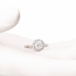 Anello argento pietra centrale taglio rotondo 1