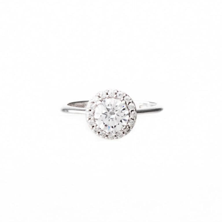 Anello argento pietra centrale taglio rotondo 2