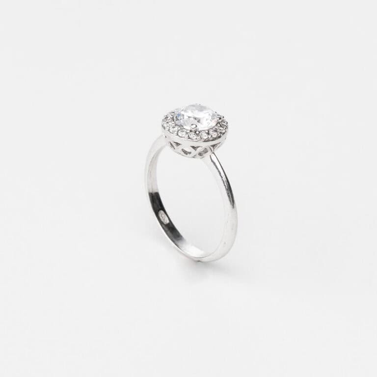 Anello argento pietra centrale taglio rotondo 3