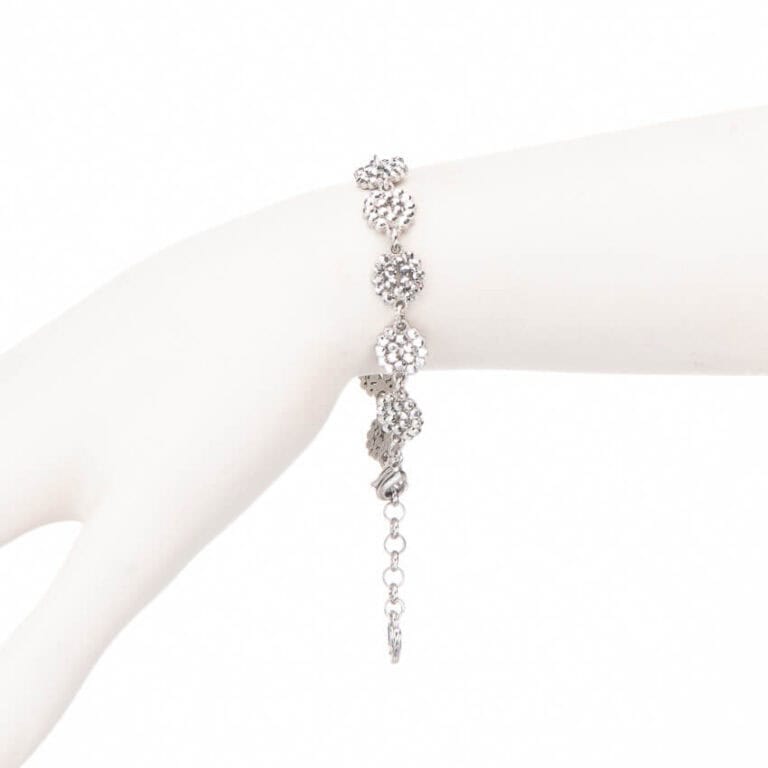 Bracciale piccolo colore argento cristalli bianchi 01