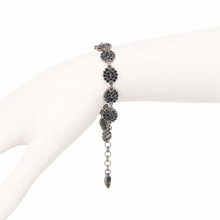 Bracciale piccolo cristalli color nero 01