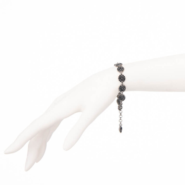Bracciale piccolo cristalli color nero 02