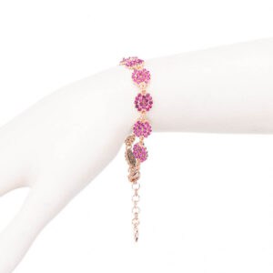 Bracciale piccolo cristalli color rosa fuxia 01