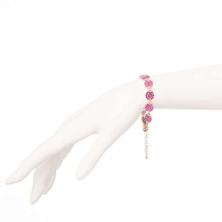 Bracciale piccolo cristalli color rosa fuxia 02