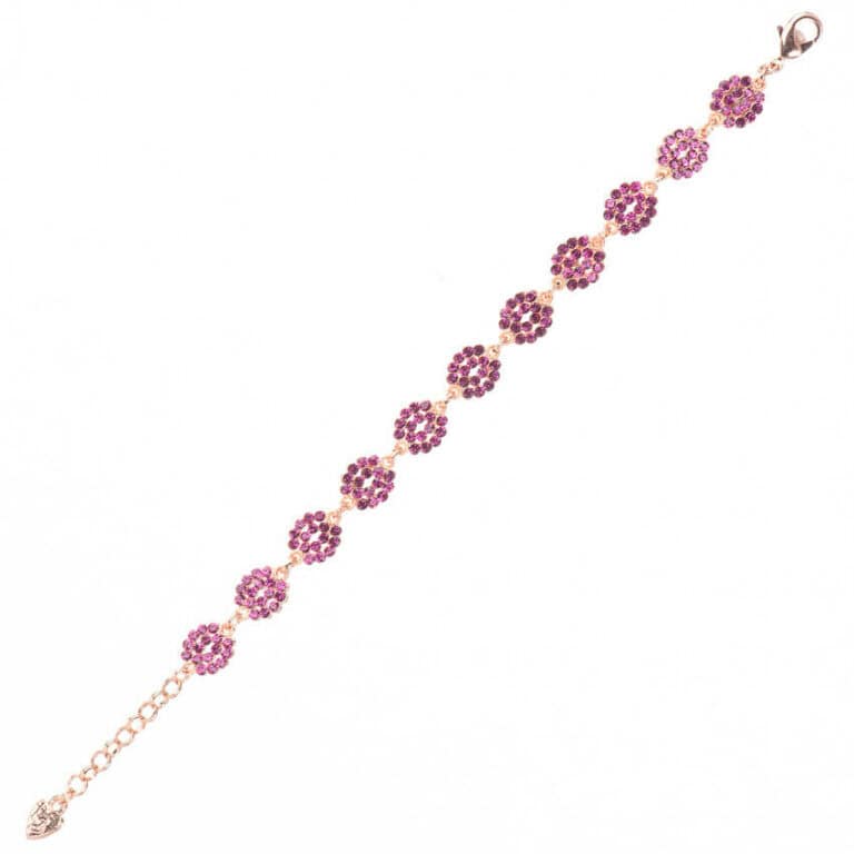 Bracciale piccolo cristalli color rosa fuxia 03
