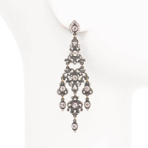 Orecchini perno chandelier stile vintage cristalli