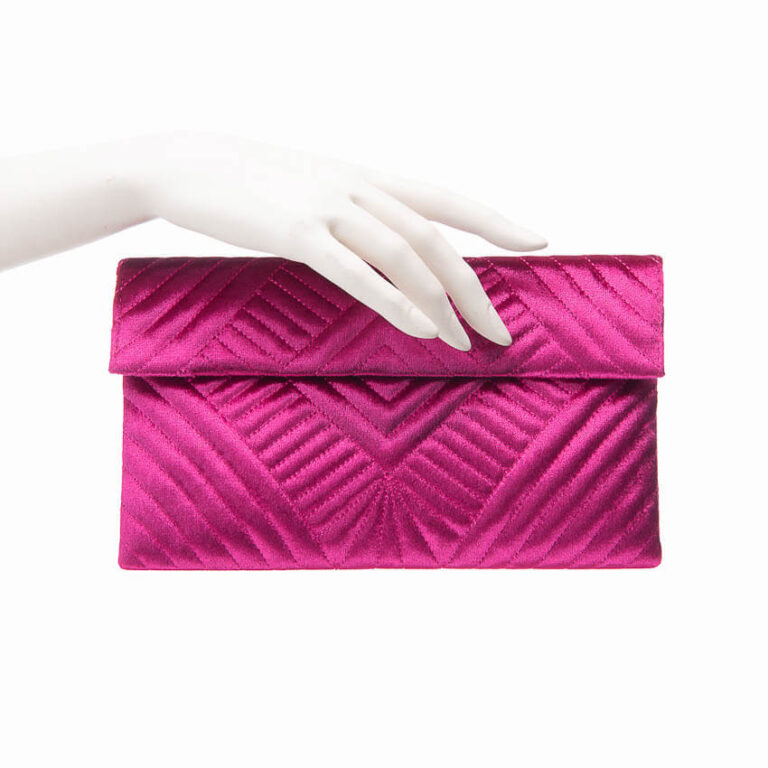 Pochette velluto trapuntato colore fuxia 02