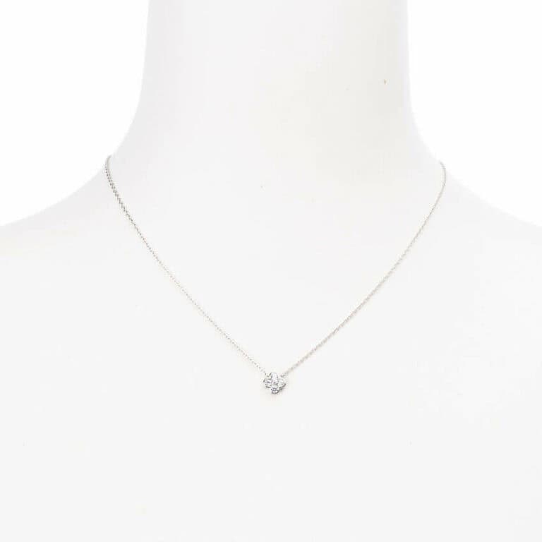 Collana girocollo argento punto luce quadrifoglio