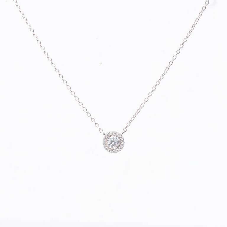 Collana girocollo argento punto luce zirconi 2