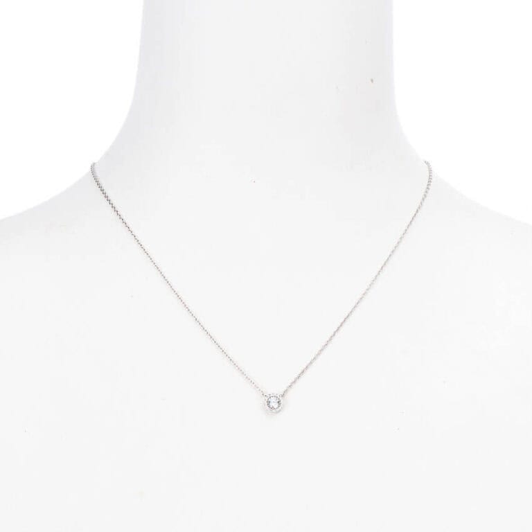 Collana girocollo argento punto luce zirconi