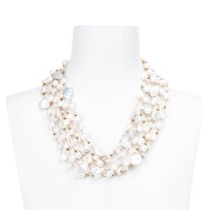 Collana girocollo multifili perle fiume