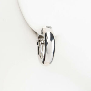 Orecchini clip cerchio argento liscio 2