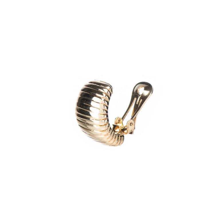 Orecchini clip modello tubo gas oro 2