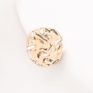 Orecchini clip oro bottone grande moderno finitura battuta