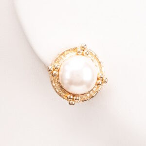 Orecchini clip perla fascione oro