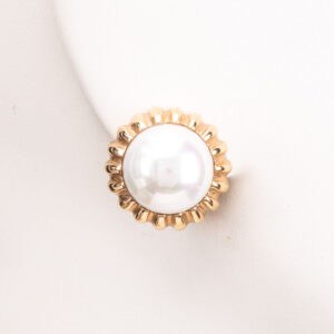 Orecchini clip perla fascione raggi oro