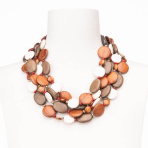 Collana girocollo multifili mix legno 1