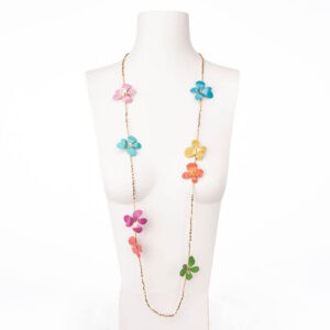Collana lunga fiori colorati 1