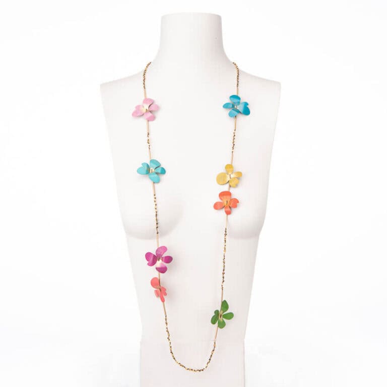 Collana lunga fiori colorati 1