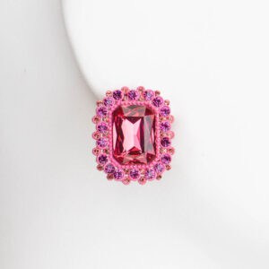 Orecchini clip perno lobo cornice fuxia 1