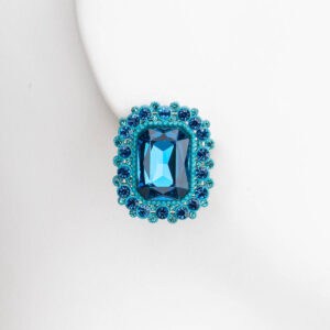 Orecchini clip perno lobo cornice turchese