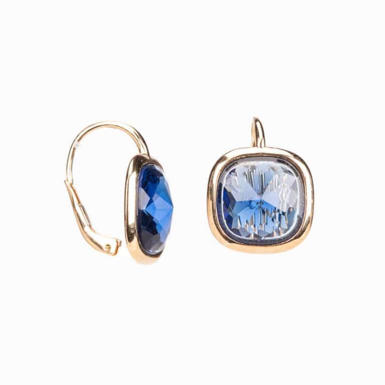 Orecchini monachella poco pendente pietra semipreziosa blu 4