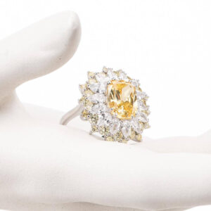 Anello bouquet zirconi giallo canary 1