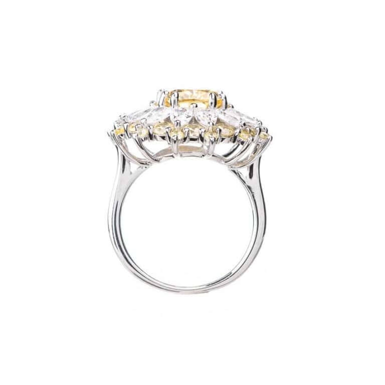 Anello bouquet zirconi giallo canary 2