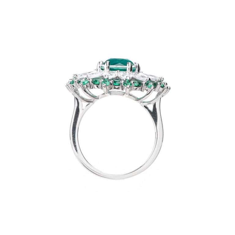 Anello bouquet zirconi verde smeraldo 3