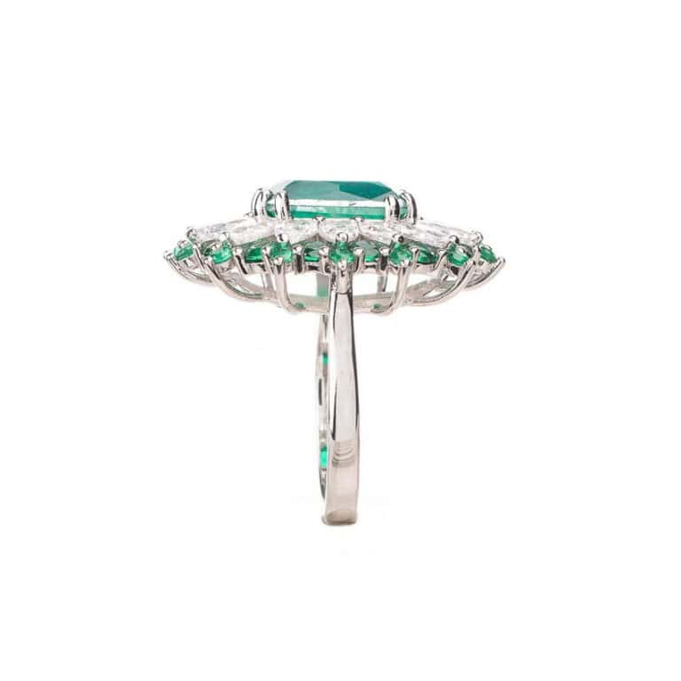 Anello bouquet zirconi verde smeraldo 4