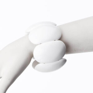 Bracciale elastico elementi resina bianco