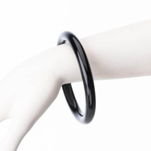 Bracciale rigido sottile resina nero 1