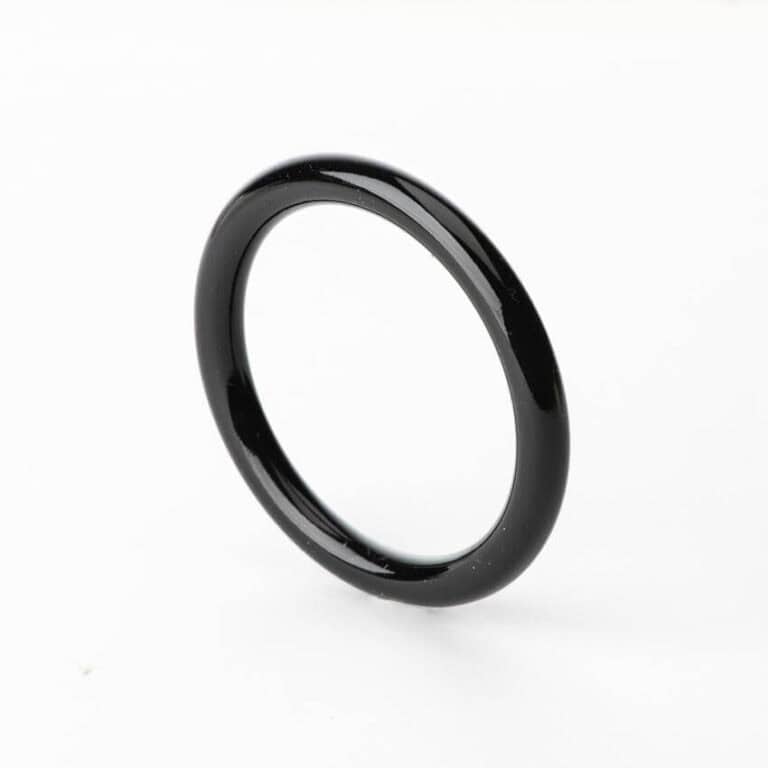 Bracciale rigido sottile resina nero 2