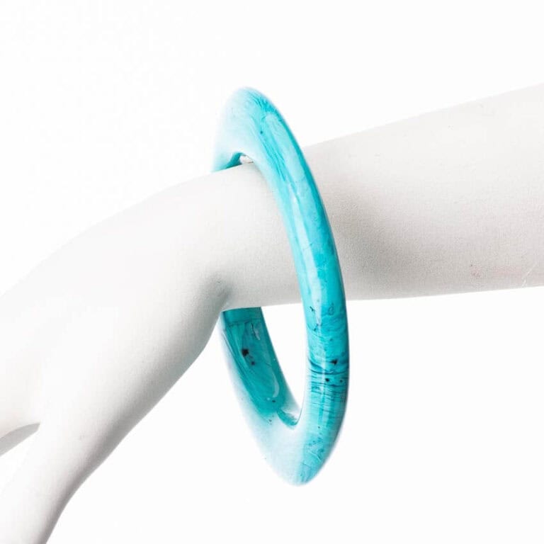 Bracciale rigido sottile resina color turchese 1
