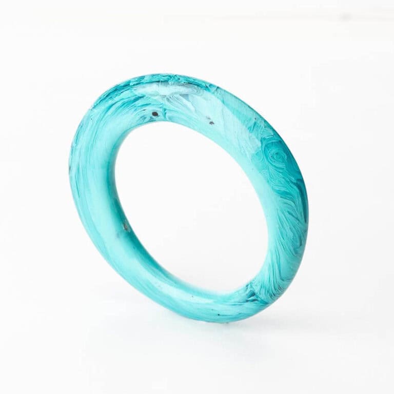 Bracciale rigido sottile resina color turchese 2