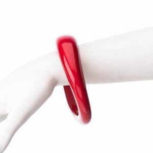 Bracciale rigido sottile resina rosso 1