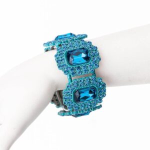 Bracciale semirigido elastico cristalli turchese 1
