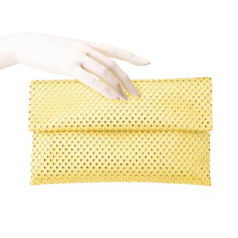 Pochette tessuto microcristalli lime 4