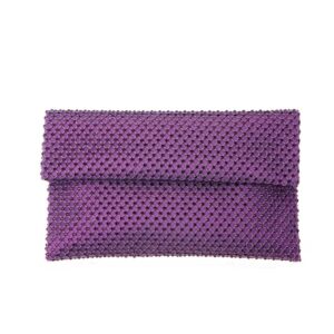 Pochette tessuto microcristalli viola 2
